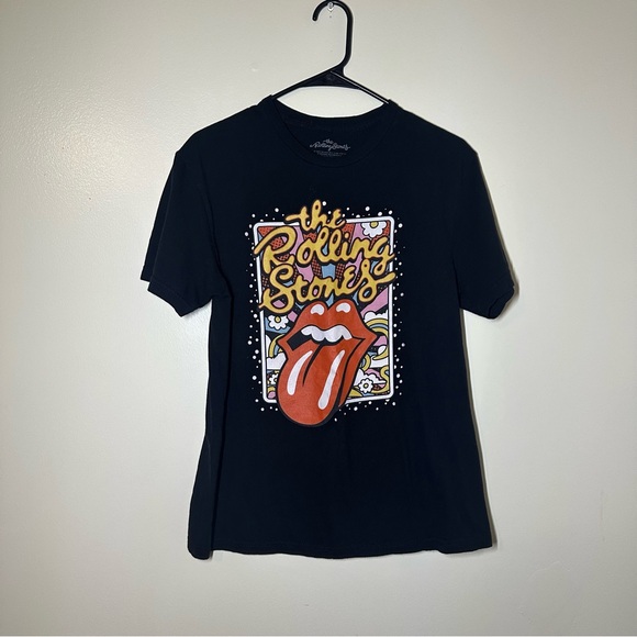 the Rolling Stones Tops - The Rolling Stones Black and Orange Graphic Tee